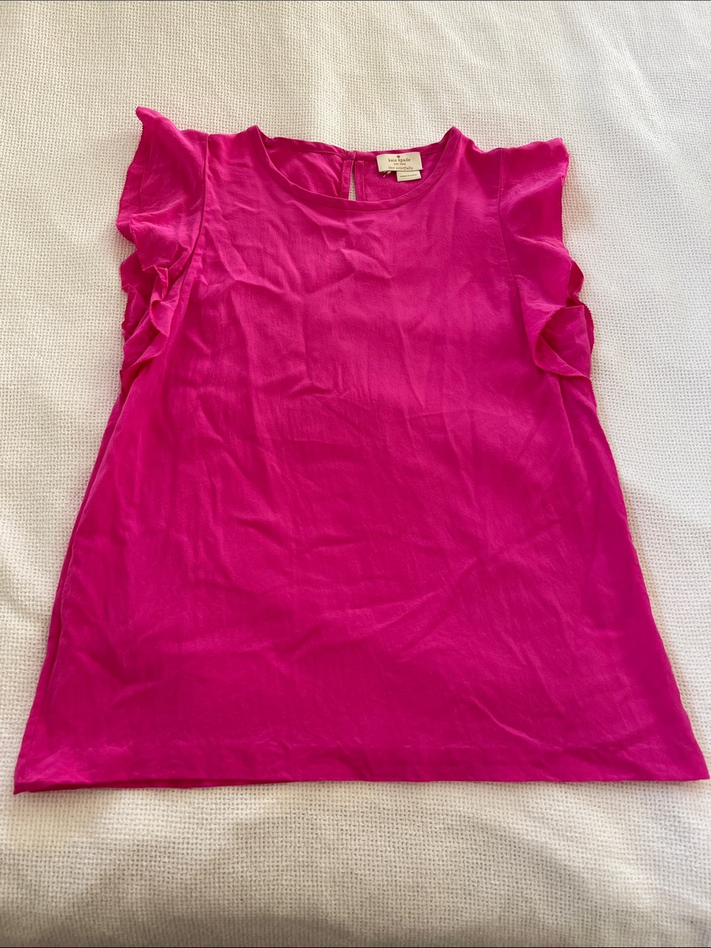 kate spade Fuchsia Ruffle Sleeve Shell Top